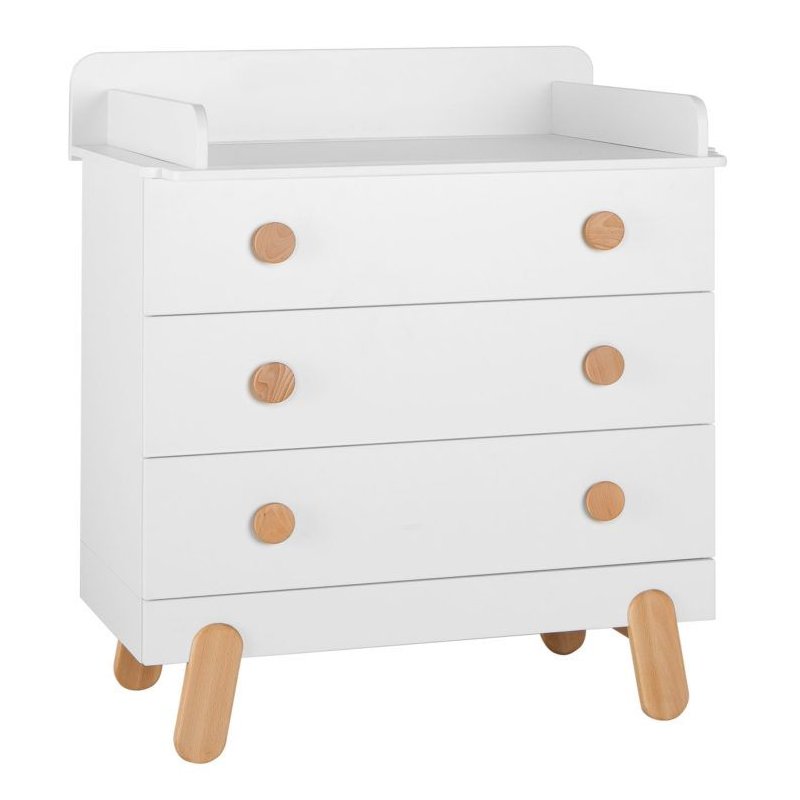 Wickelkommode Wickeltisch OLIVER, weiss / natur - Dannenfelser Kinder